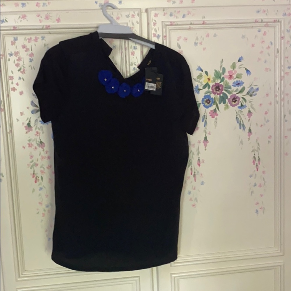 MAJE Designer silk and cotton top WITH TAGS
